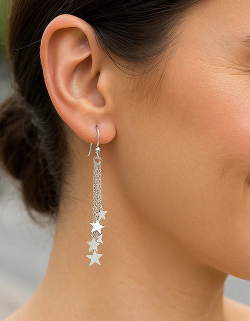 Load image into Gallery viewer, Sterling Silver Star Tassel Earrings
