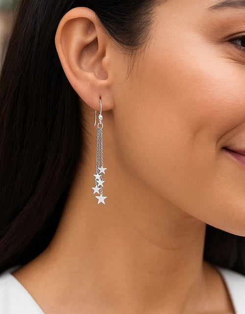 Load image into Gallery viewer, Sterling Silver Star Tassel Earrings
