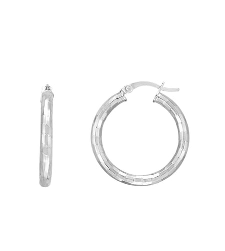 Sterling Silver Hammered Hoop Earrings