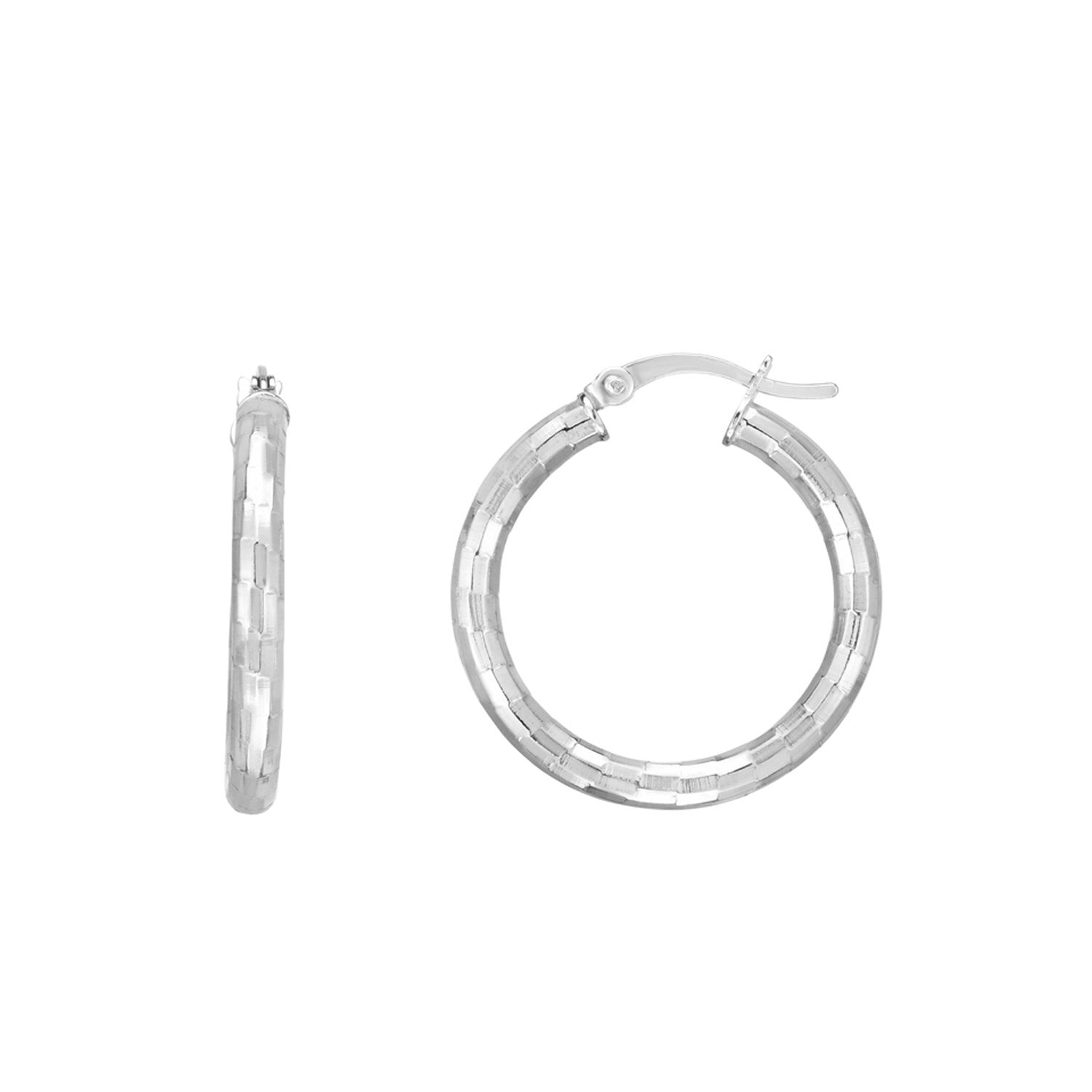 Sterling Silver Hammered Hoop Earrings