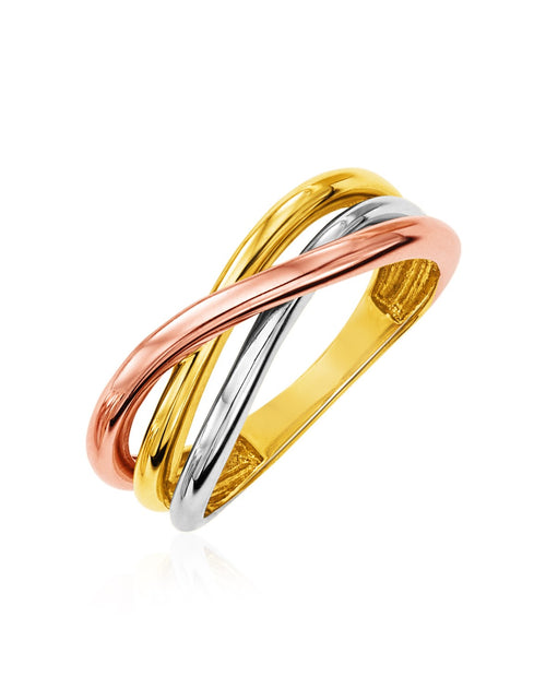 Load image into Gallery viewer, 14k Tri Color Gold Twist Style Ring(2.50 mm)
