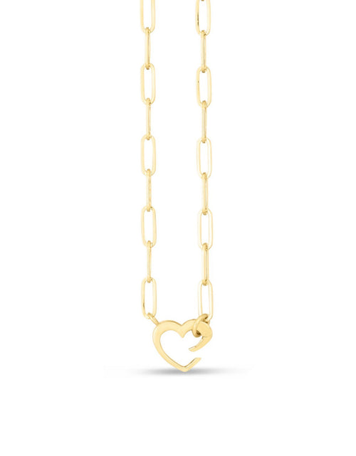 Load image into Gallery viewer, 14K Yellow Gold Heart Paperclip Necklace
