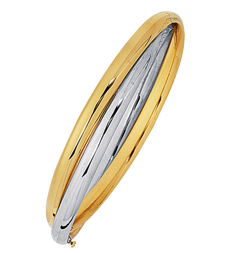 14K Two Tone Gold Interlocked Bangle