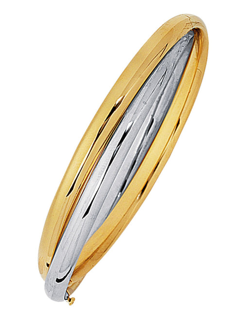 Load image into Gallery viewer, 14K Two Tone Gold Interlocked Bangle
