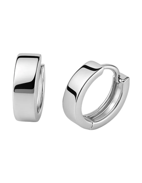 Load image into Gallery viewer, 10k White Gold Snuggable Hoop Earrings
