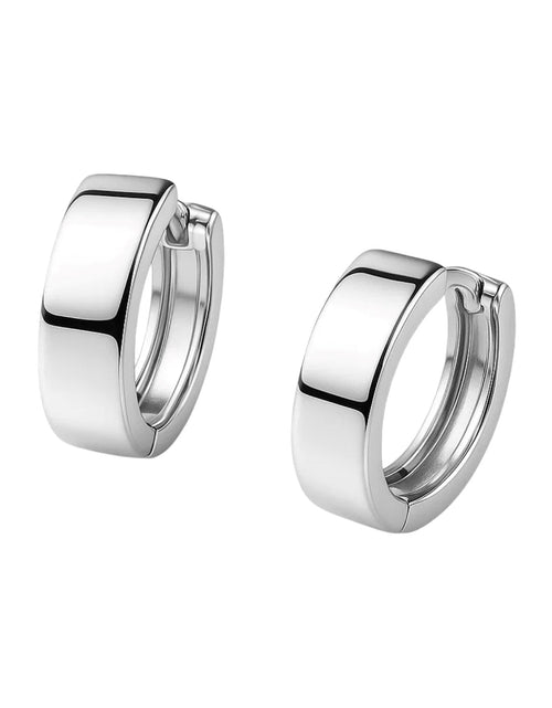 Load image into Gallery viewer, 10k White Gold Snuggable Hoop Earrings
