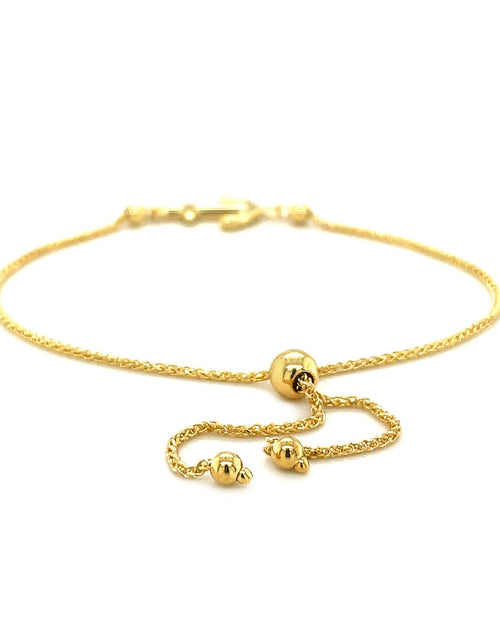 Load image into Gallery viewer, 14k Yellow Gold Anchor Adjustable Lariat Bracelet – 9.25 Inches
