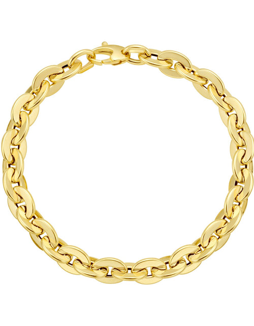 Load image into Gallery viewer, 14K Yellow Gold Mirror Rolo Link Chain Bracelet (7.30 mm)
