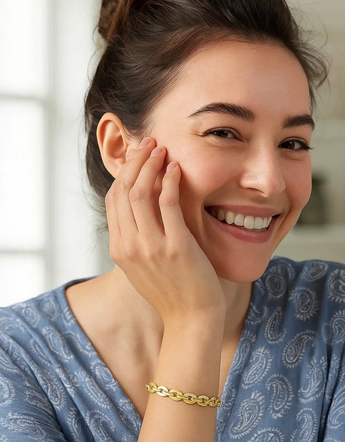 Load image into Gallery viewer, 14K Yellow Gold Mirror Rolo Link Chain Bracelet (7.30 mm)

