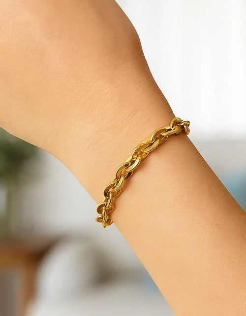 Load image into Gallery viewer, 14K Yellow Gold Mirror Rolo Link Chain Bracelet (7.30 mm)
