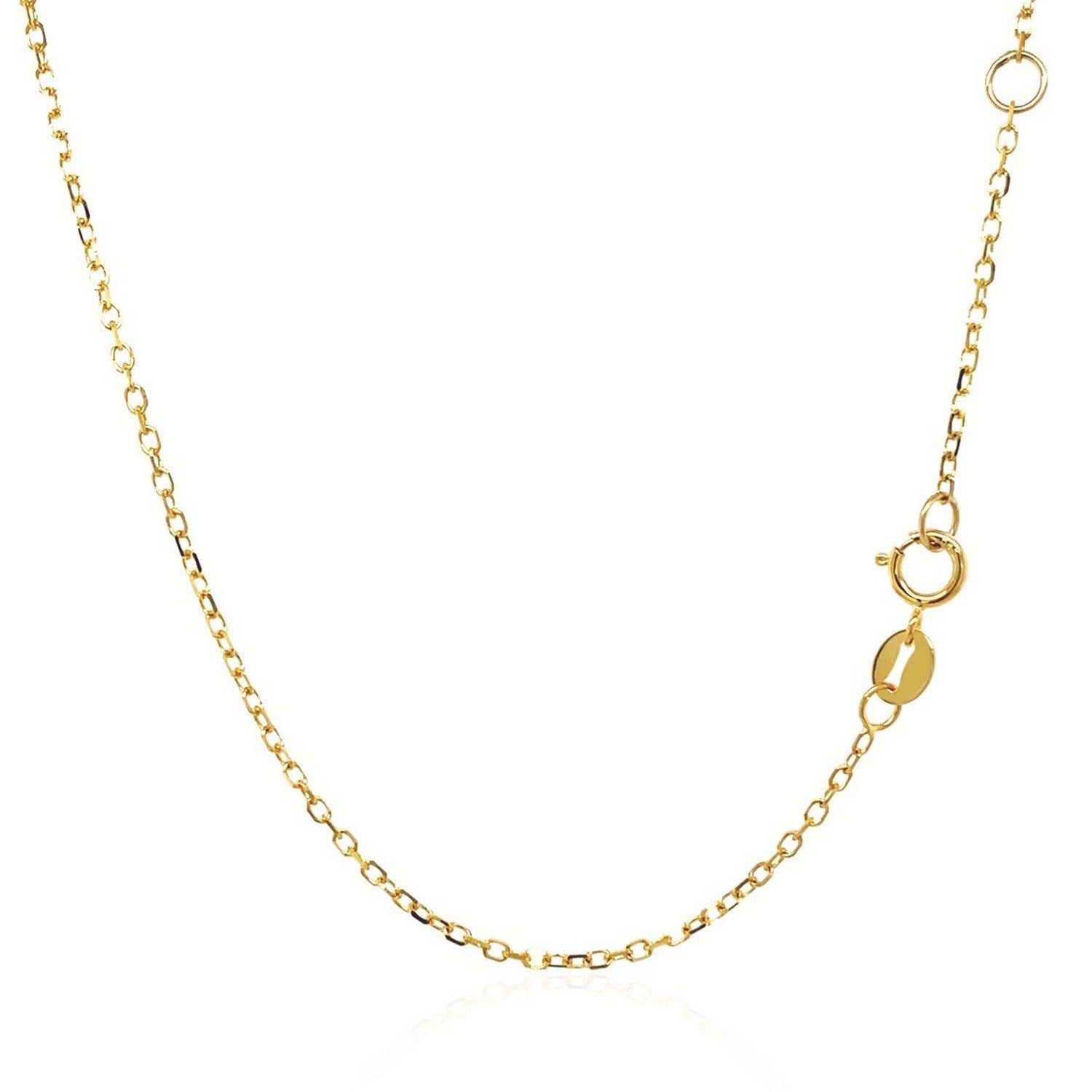 14K Yellow Gold Round Citrine Bezel Necklace 17 Inch