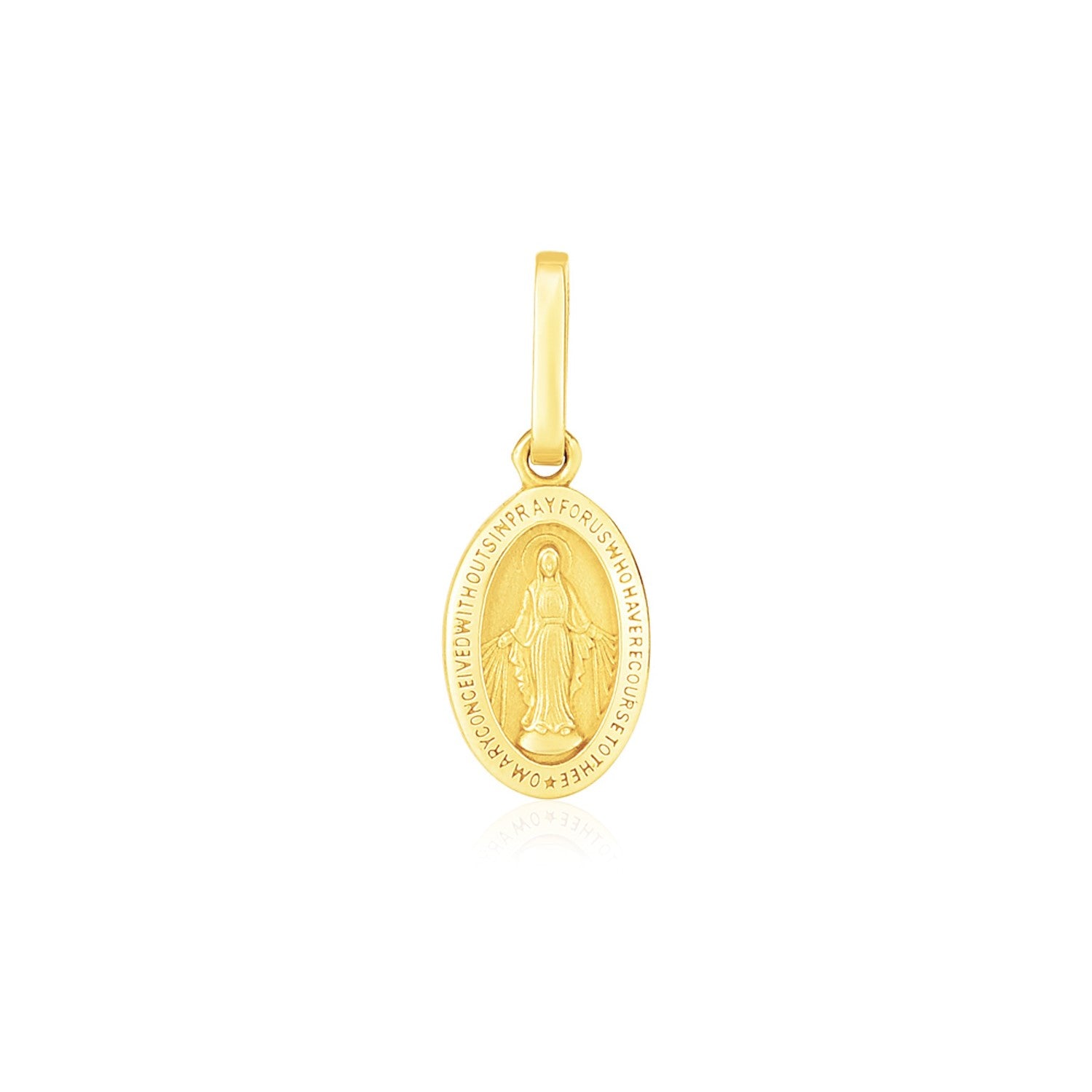 14K Yellow Gold Miraculous Medal Pendant
