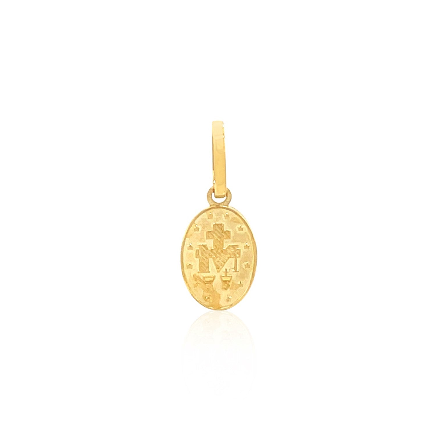 14K Yellow Gold Miraculous Medal Pendant