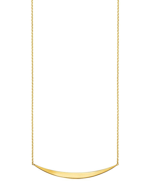 Load image into Gallery viewer, 14K Yellow Gold Curved Bar Necklace
