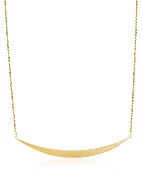 Load image into Gallery viewer, 14K Yellow Gold Curved Bar Necklace

