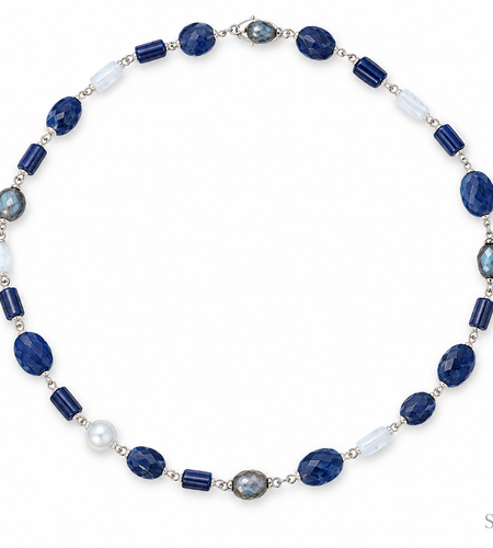 Pre-Owned Silpada Silver Blue Necklace - Retired Design