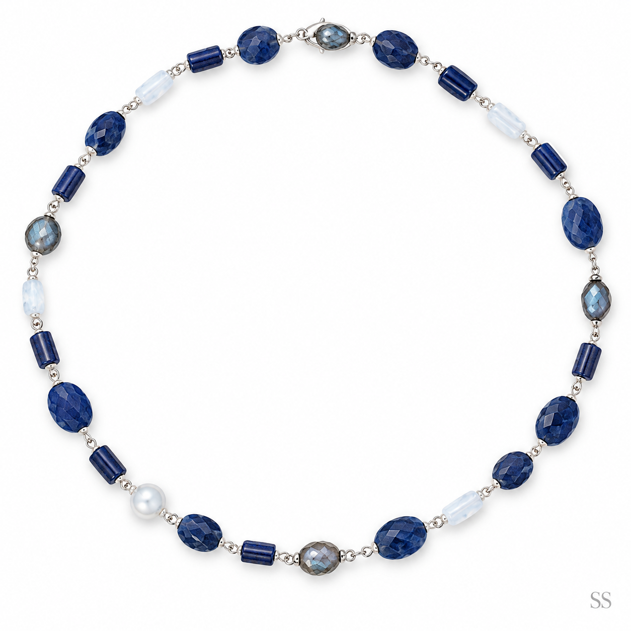 Pre-Owned Silpada Silver Blue Necklace - Retired Design