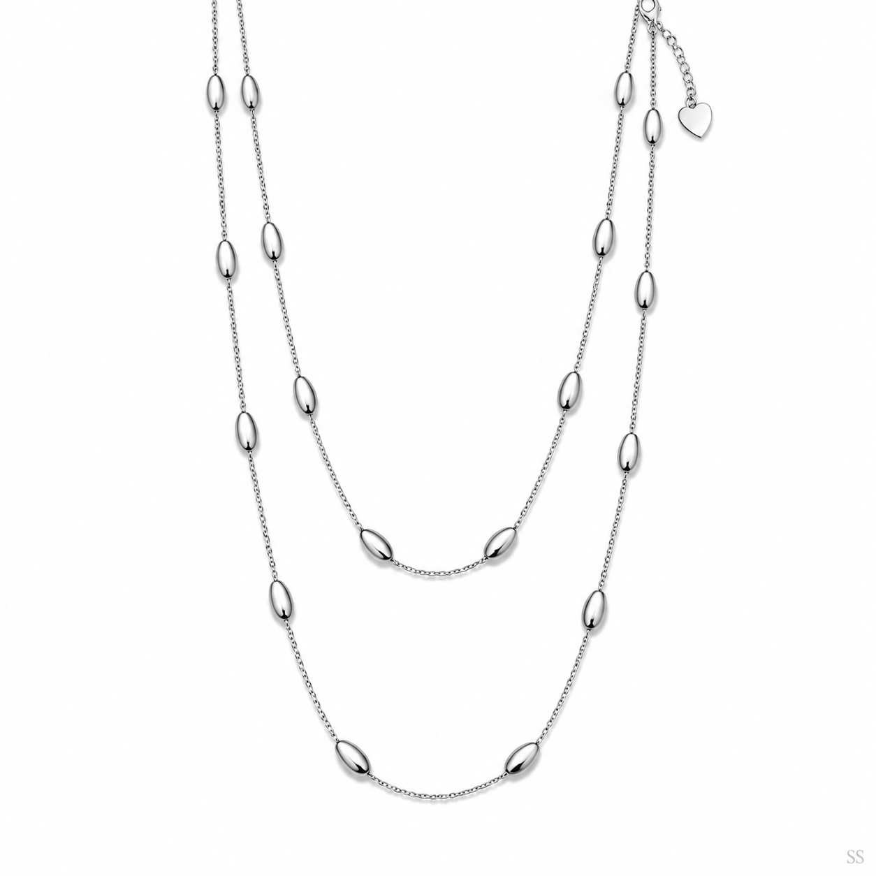 Pre-Owned Silpada's SS Bella Bead Oval Ball Necklace - Retired Design