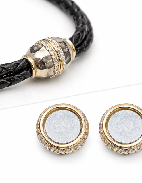 Load image into Gallery viewer, Retired Silpada Leather Wrap Bracelet / Choker Necklace – Sterling Silver &amp; CZ Clasp
