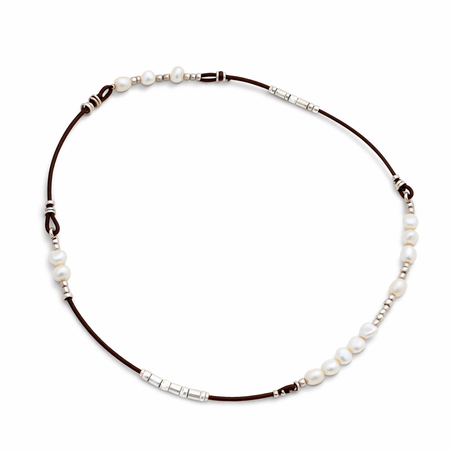 Pre-Owned Silpada Leather & Silver Necklace - Retired Design