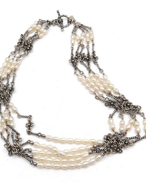 Load image into Gallery viewer, Pre-Owned Silpada 5-Strand Sterling Silver Pearl Necklace - Retired Design
