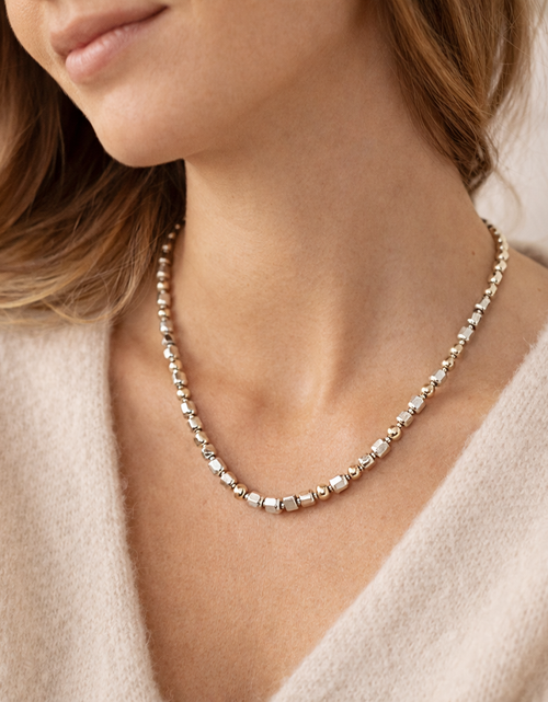 Load image into Gallery viewer, Pre-Owned Silpada Sterling Silver / Gold Filled Bead Necklace - Retired Design
