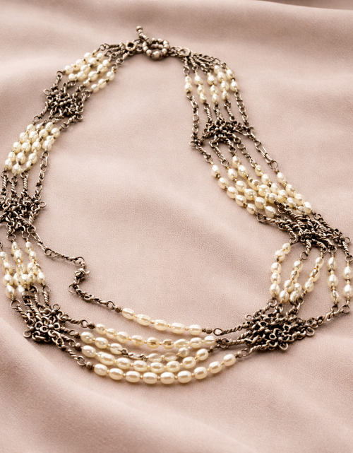 Load image into Gallery viewer, Pre-Owned Silpada 5-Strand Sterling Silver Pearl Necklace - Retired Design
