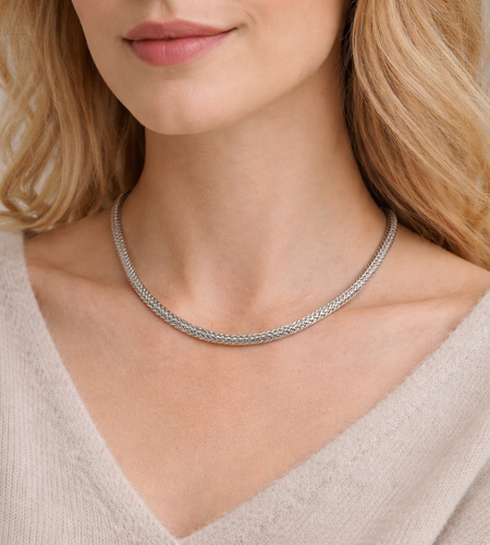 Pre-Owned Silpada Silver Omega Necklace - Retired Design