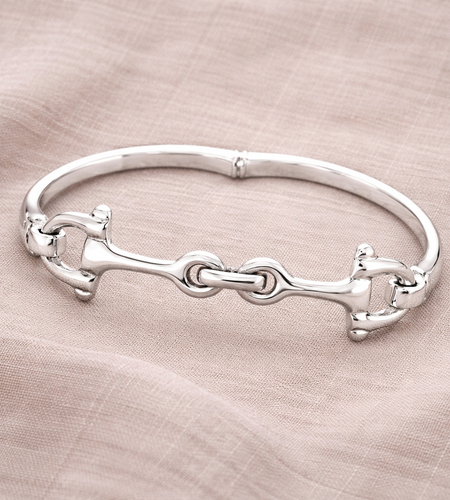 925 Sterling Silver “Equestrian Luxe Snaffle Bangle” – Luxury Horse Bit Bracelet