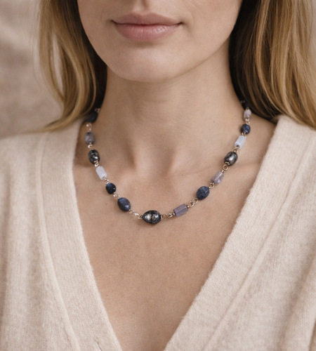 Pre-Owned Silpada Silver Blue Necklace - Retired Design