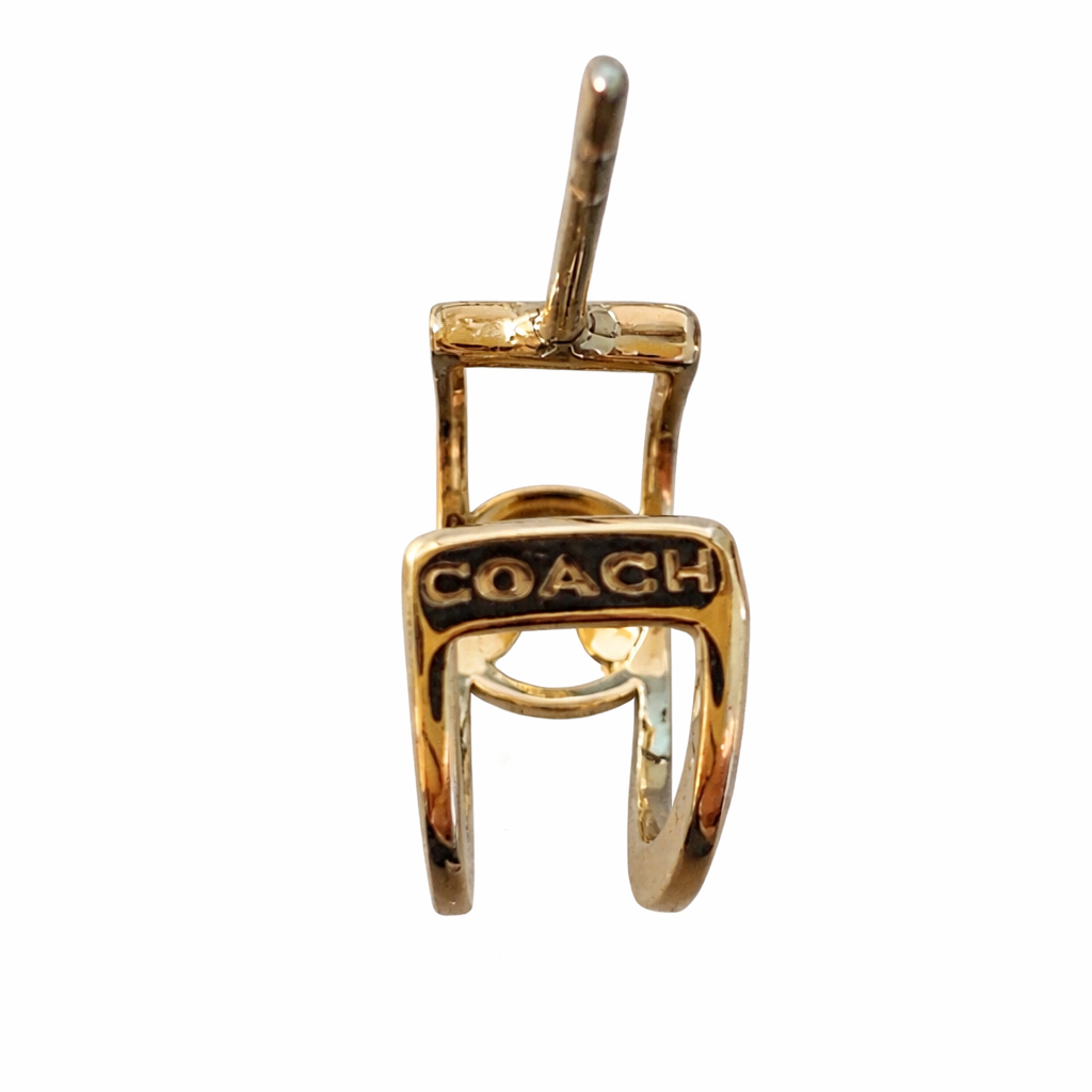Coach Gold Logo Huggie Earrings – Signature C Design