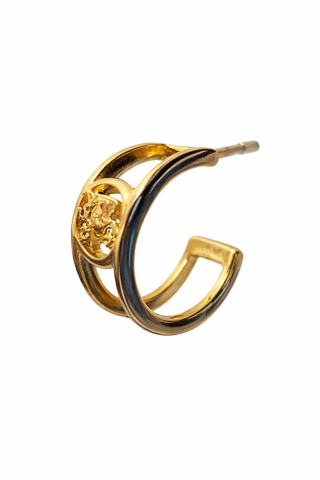 Coach Gold Logo Huggie Earrings – Signature C Design