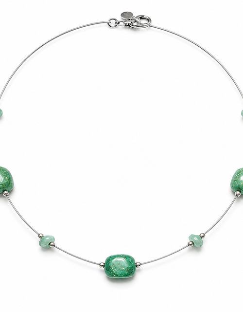 Load image into Gallery viewer, Pre-Owned Silpada Chrysocolla Bead Wire Necklace - Retired Design
