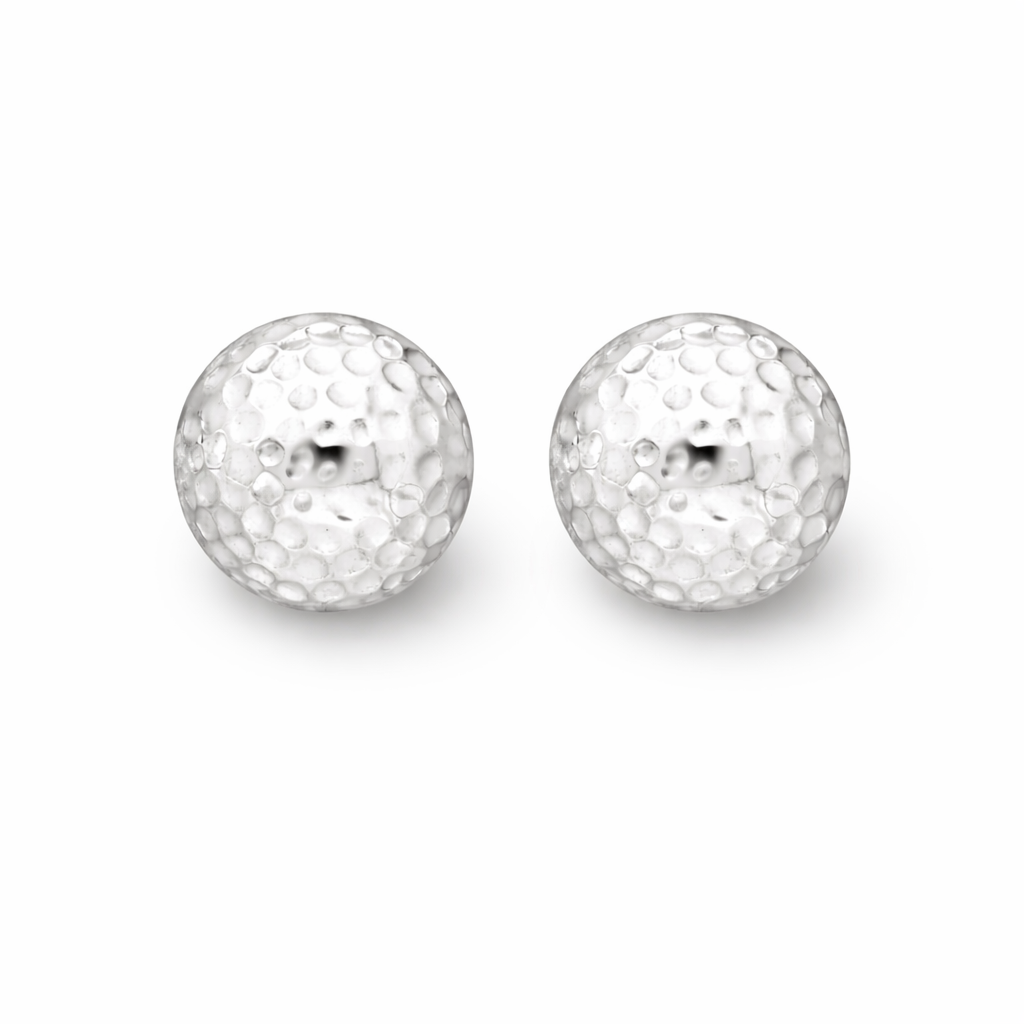 925 Sterling Silver “Soft Hammered Dome Stud” Earrings – Minimalist Textured Studs