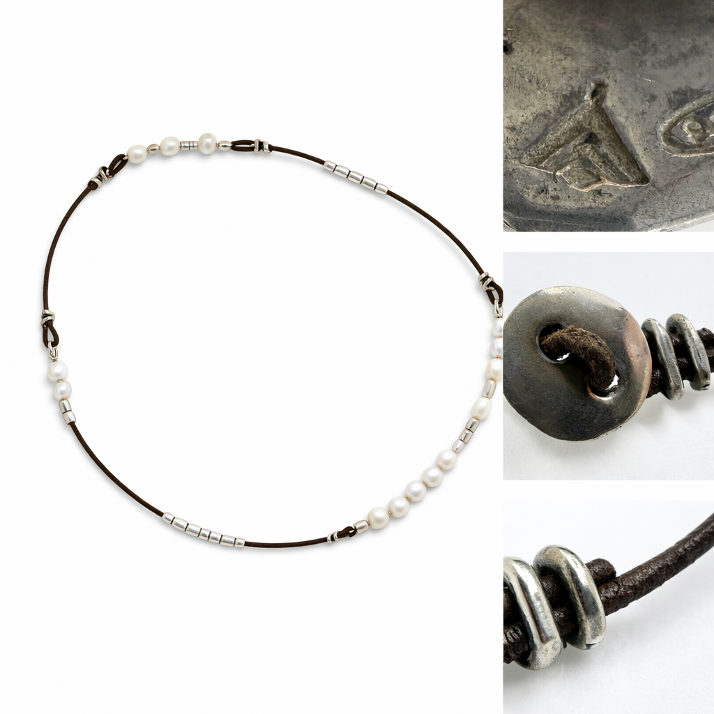 Pre-Owned Silpada Leather & Silver Necklace - Retired Design