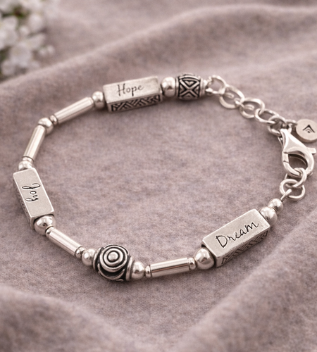 Pre-Owned Silpada Sterling Message Bracelet - Retired Design
