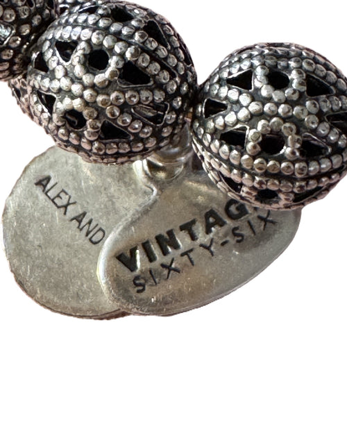 Load image into Gallery viewer, Alex and Ani Vintage Sixty-Six Silver Tone Filigree Beaded Bracelet
