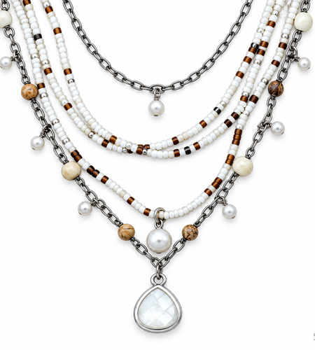Pre-Owned Silpada Beds & Pearls Necklace - Retired Design