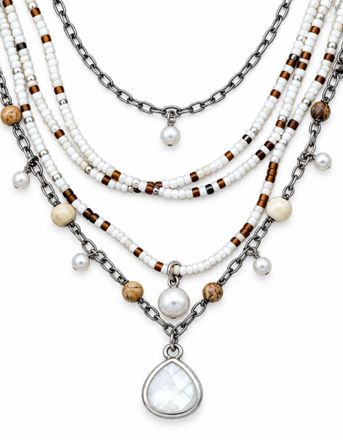 Load image into Gallery viewer, Pre-Owned Silpada Beds &amp; Pearls Necklace - Retired Design
