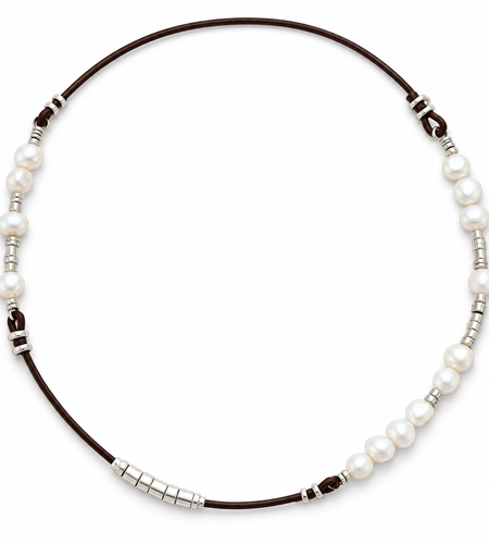 Pre-Owned Silpada Leather & Silver Necklace - Retired Design