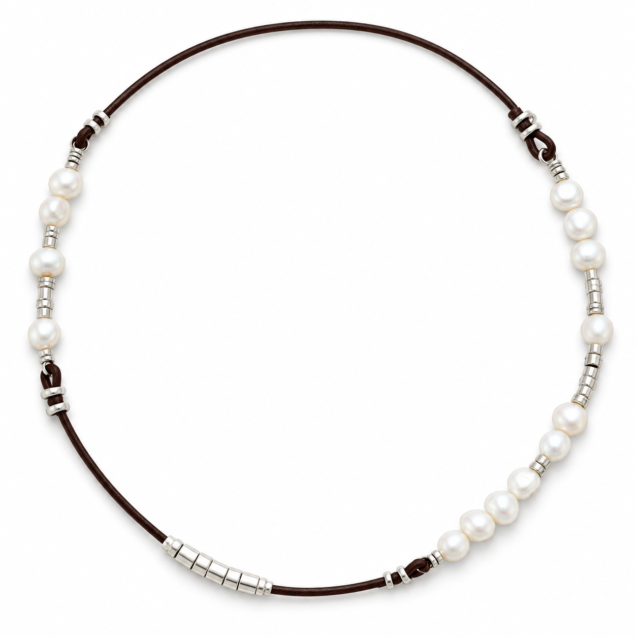 Pre-Owned Silpada Leather & Silver Necklace - Retired Design