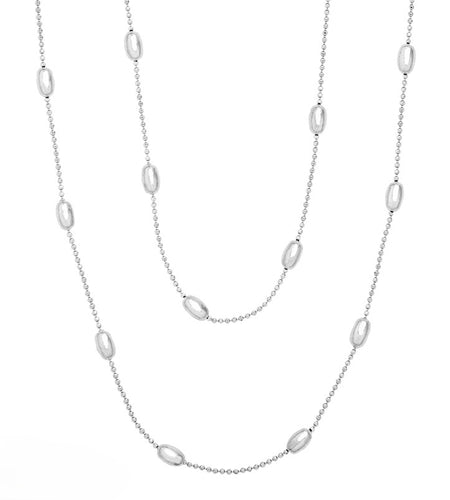 Pre-Owned Silpada's SS Bella Bead Oval Ball Necklace - Retired Design