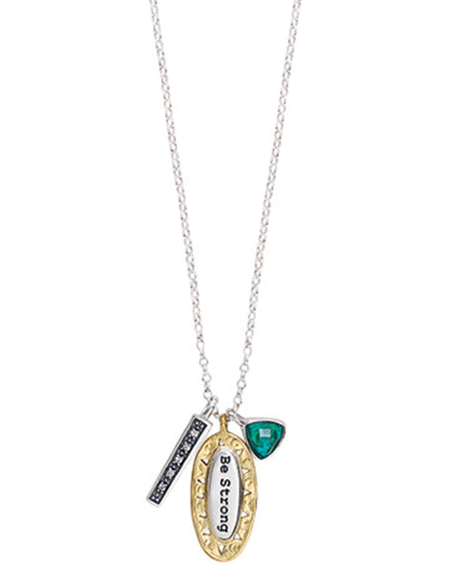 Load image into Gallery viewer, Silpada"Be Strong" SS Turquoise Pendant Adjustable Chain Necklace (N3183)

