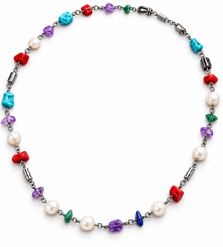 Pre-Owned Silpada Multi-Stone Necklace - Retired Design