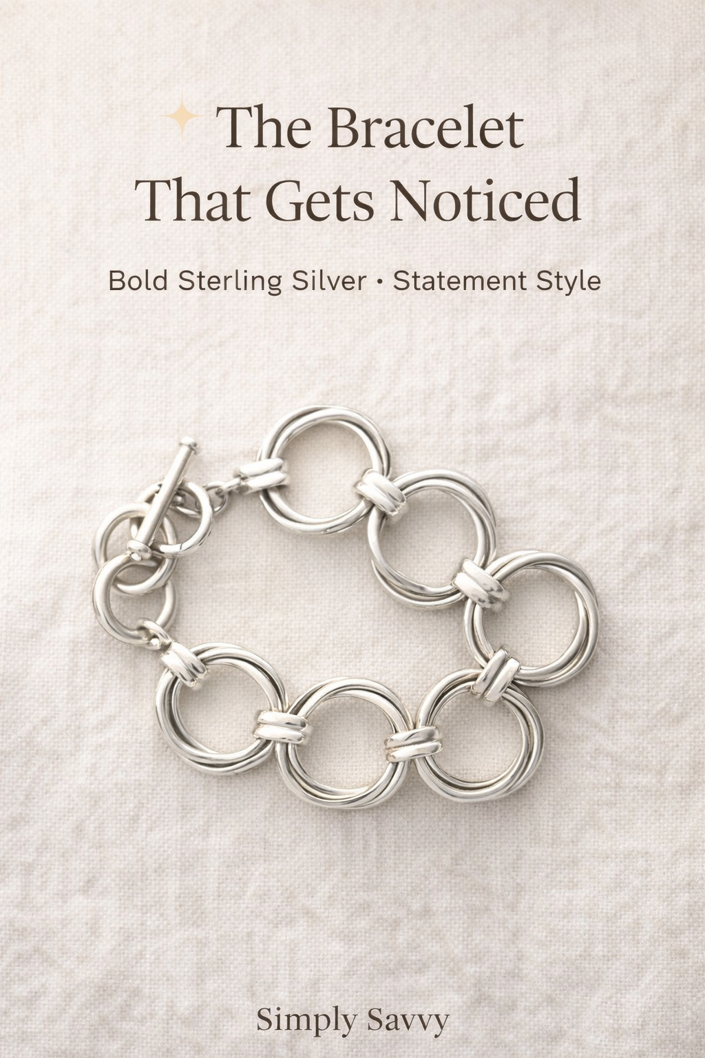 Pre-Owned Silpada Sterling Silver Link Bracelet - Retired Design