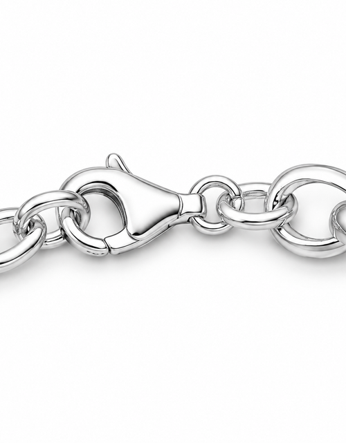 Load image into Gallery viewer, 925 Sterling Silver Open Link Chain Bracelet – "Modern Loop Link"
