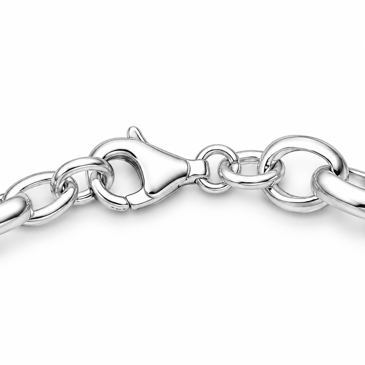 925 Sterling Silver Open Link Chain Bracelet – "Modern Loop Link"