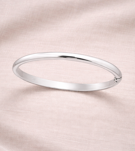 925 Sterling Silver “Essential Classic” Round Bangle – Polished 7mm Bracelet