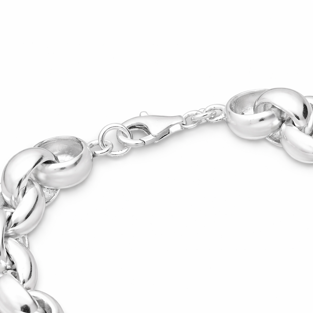 925 Sterling Silver Heavy “Modern Heirloom" Link Chain Bracelet – 36g Bold Modern Design