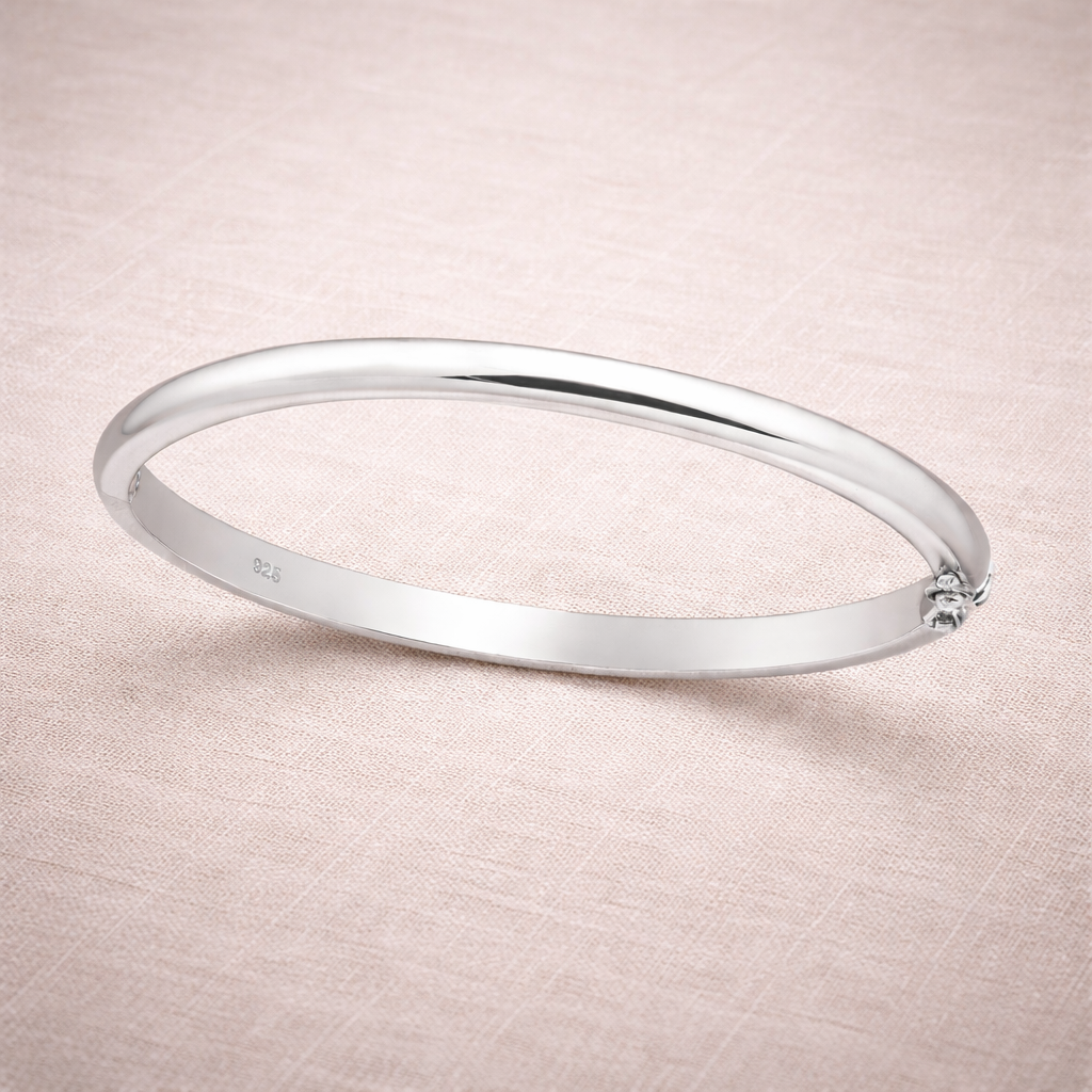 925 Sterling Silver "Modern Heirloom" Classic Oval  Bangle Bracelet